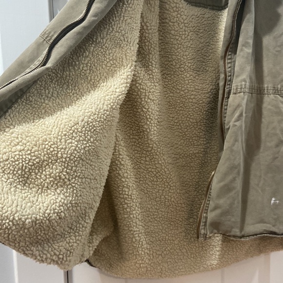 Wrangler Hero Vest Mens Green Aged Faded workforce Full Zip Sherpa Lined Sz 3XL - Picture 7 of 16